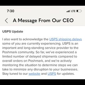 A message regarding your orders and shipping.